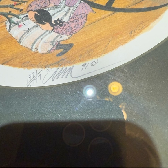 Framed Christmas Eve by P. Buckley Moss from 1991 - Picture 3 of 6